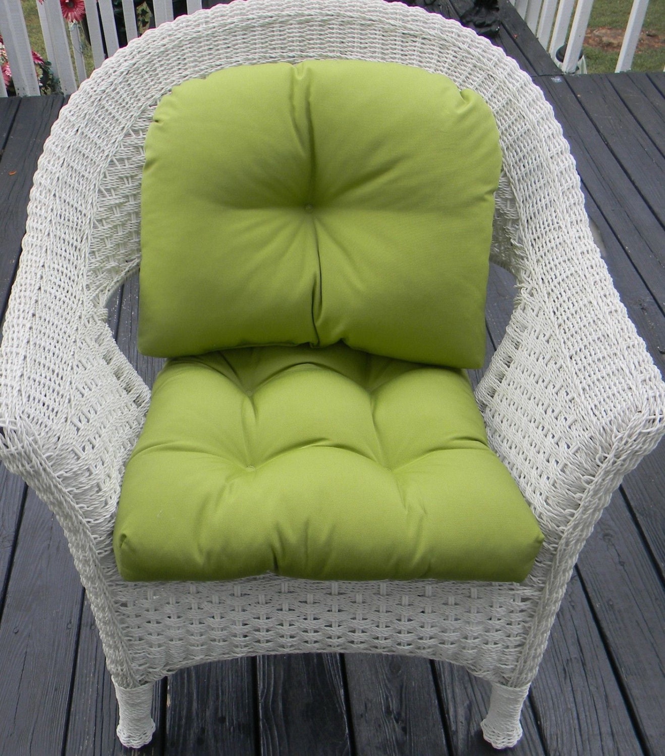 Indoor / Outdoor Wicker Chair Cushion & Back Pillow / Cushion