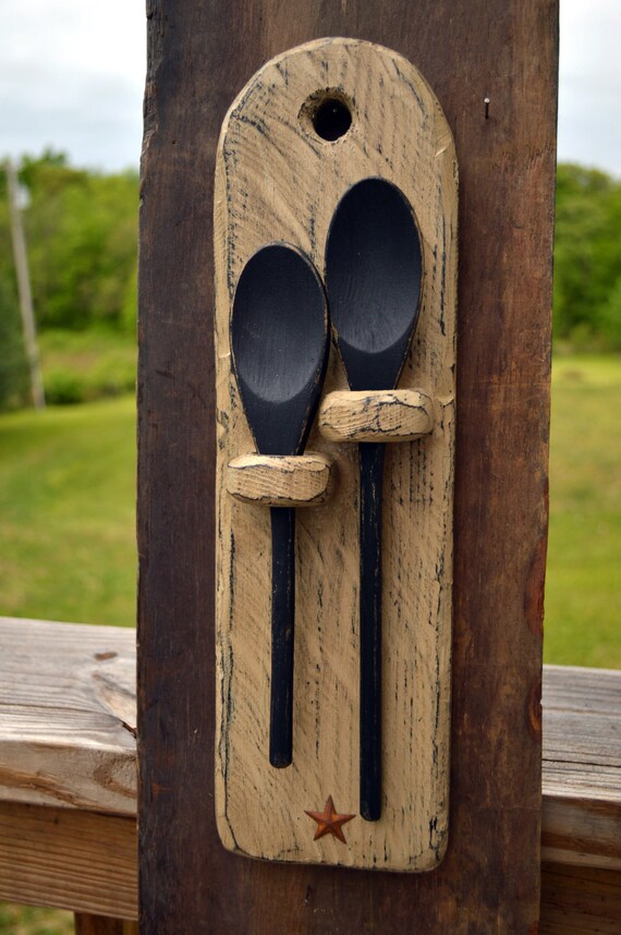 Primitive Wooden Spoon Rack