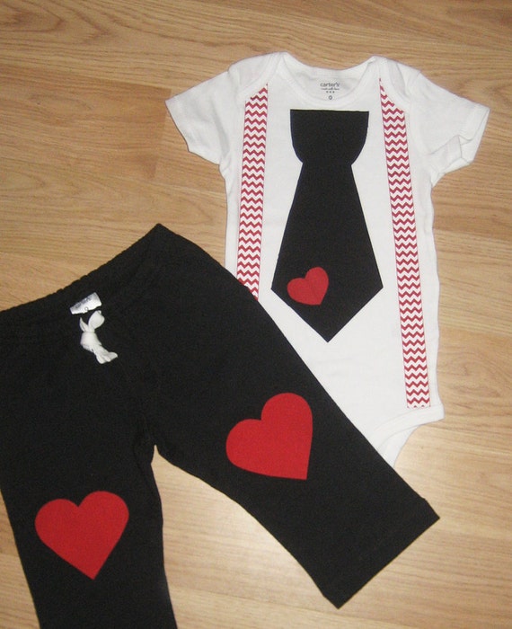 Items similar to Valentines day - Knee patch pants and bodysuit set ...