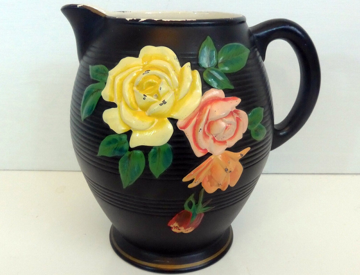 Black Pitcher Vintage or Antique Brentleigh Ware Kempton Windsor