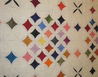 Cathedral Window Quilt. Hand Stitched, 3 in square with special effects