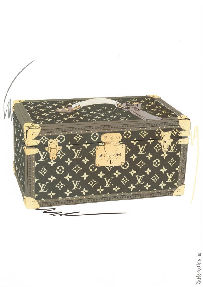 Louis Vuitton suitcase case illustration by by RKHercules on Etsy