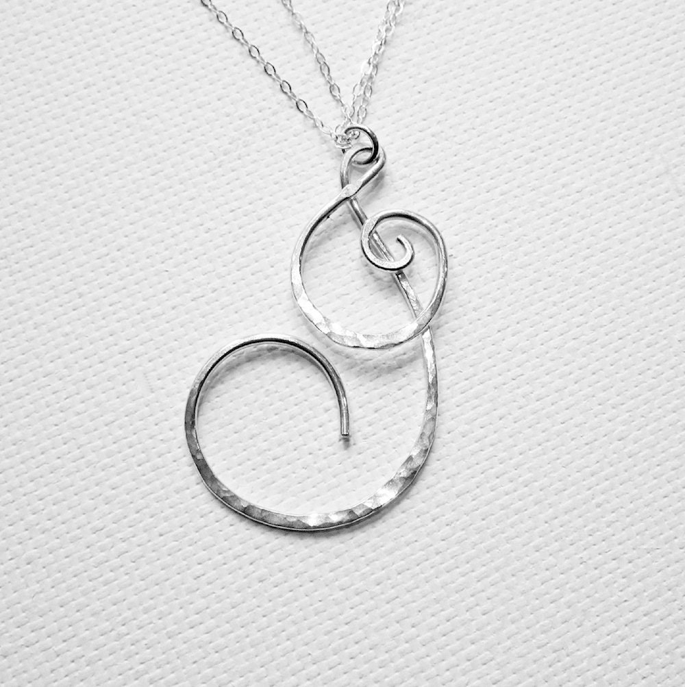 Letter J Necklace Letter Necklace Personalized Necklace Large Initial J Necklace  Sterling Silver Initial J Gold Letter J Christmas Gift