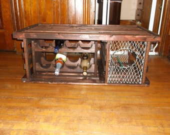 Lobster Trap Coffee Table WINE RACK "Made in USA"