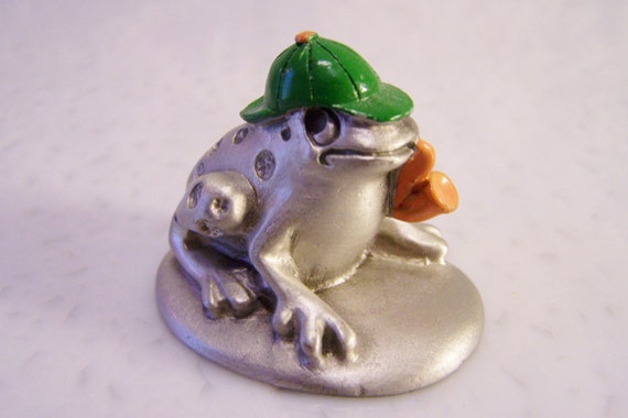 pewter frog figurine