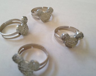 Disney Logo Mickey Mouse Jewel Adjustable Ring