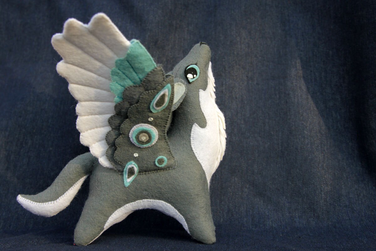 winged wolf plush