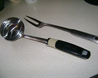 Vintage Utensils Fork Dipper Stainless Steel INOX Fork and Kenmore Spoon Dipper