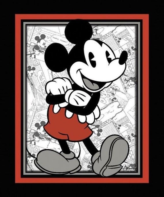 Mickey & Minnie Mouse Cotton Fabric Panels by Sprigs Creative! [Sold by