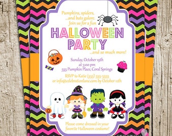 Kids Halloween Party Invitation - Choose Your Characters! -by Celebration Lane