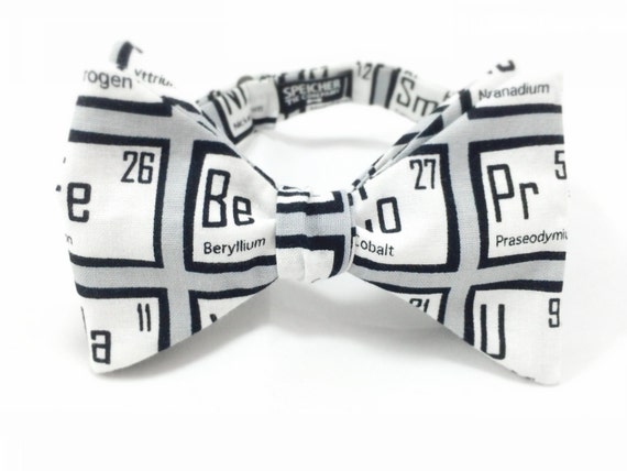 table uh periodic of  bow ties bowtie, Periodic bowties, Tie Elements Table  Bow Grey