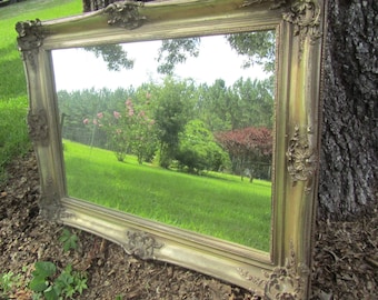 Shabby chic mirror,very large mirror, ornate mirror,antique gold mirror, mirror, shabby chic decor,wedding. Rococo style mirror,