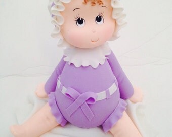 Lavender cake topper, Baby girl cake topper ,lavender cake topper for baby shower,First birthday cake topper