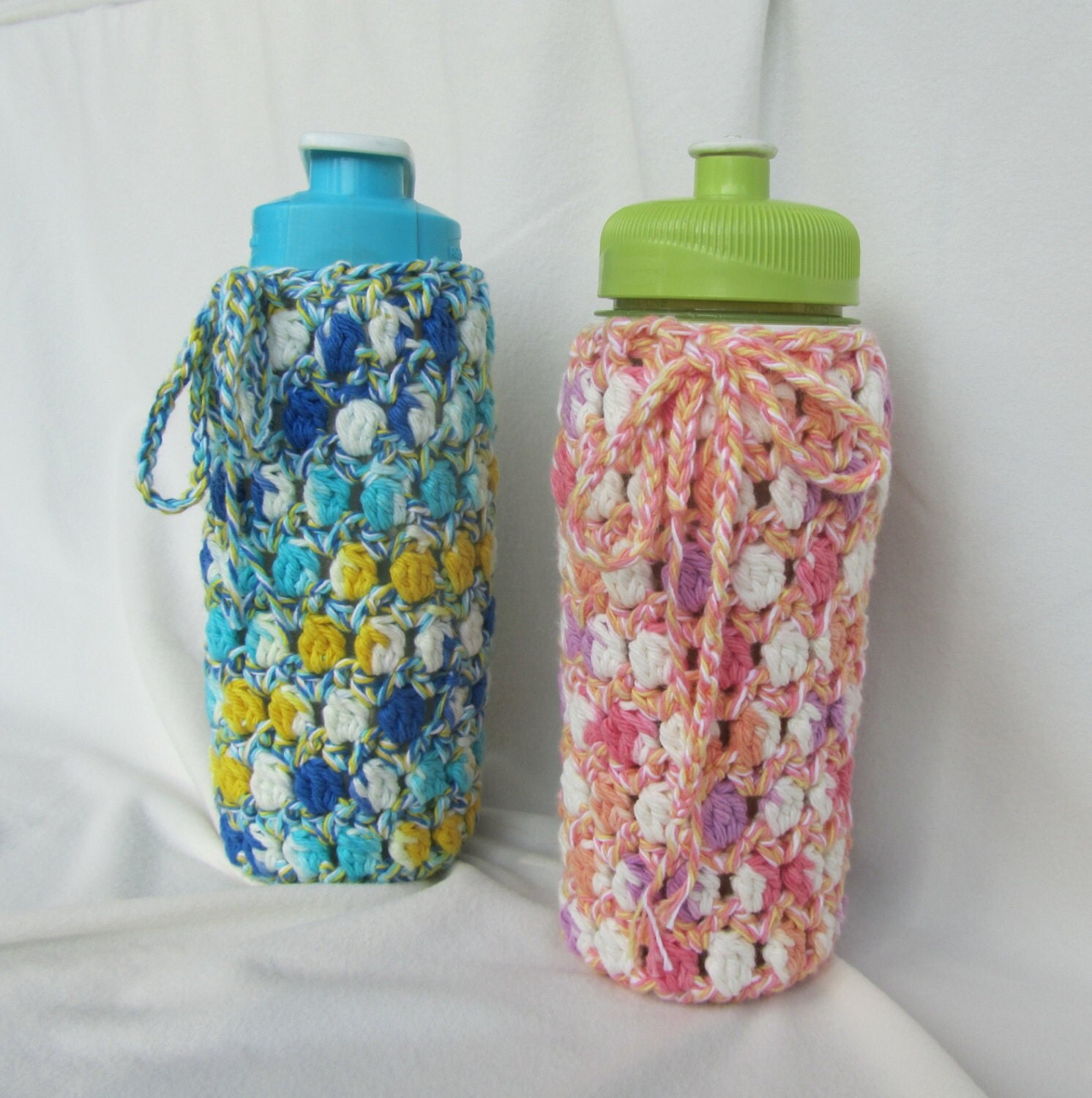 Cotton Crochet Water Bottle Cozy by BillyGoatsBuffet on Etsy