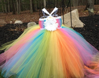 Rainbow sherbet tutu dress baby to toddler flower girl dress Birthdays ...