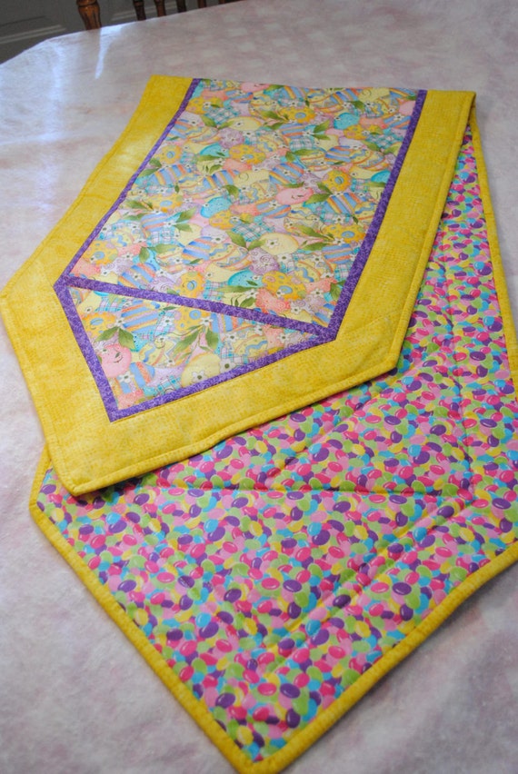 Yellow Quilted Easter Table Runner by Panhandlercrafts on Etsy