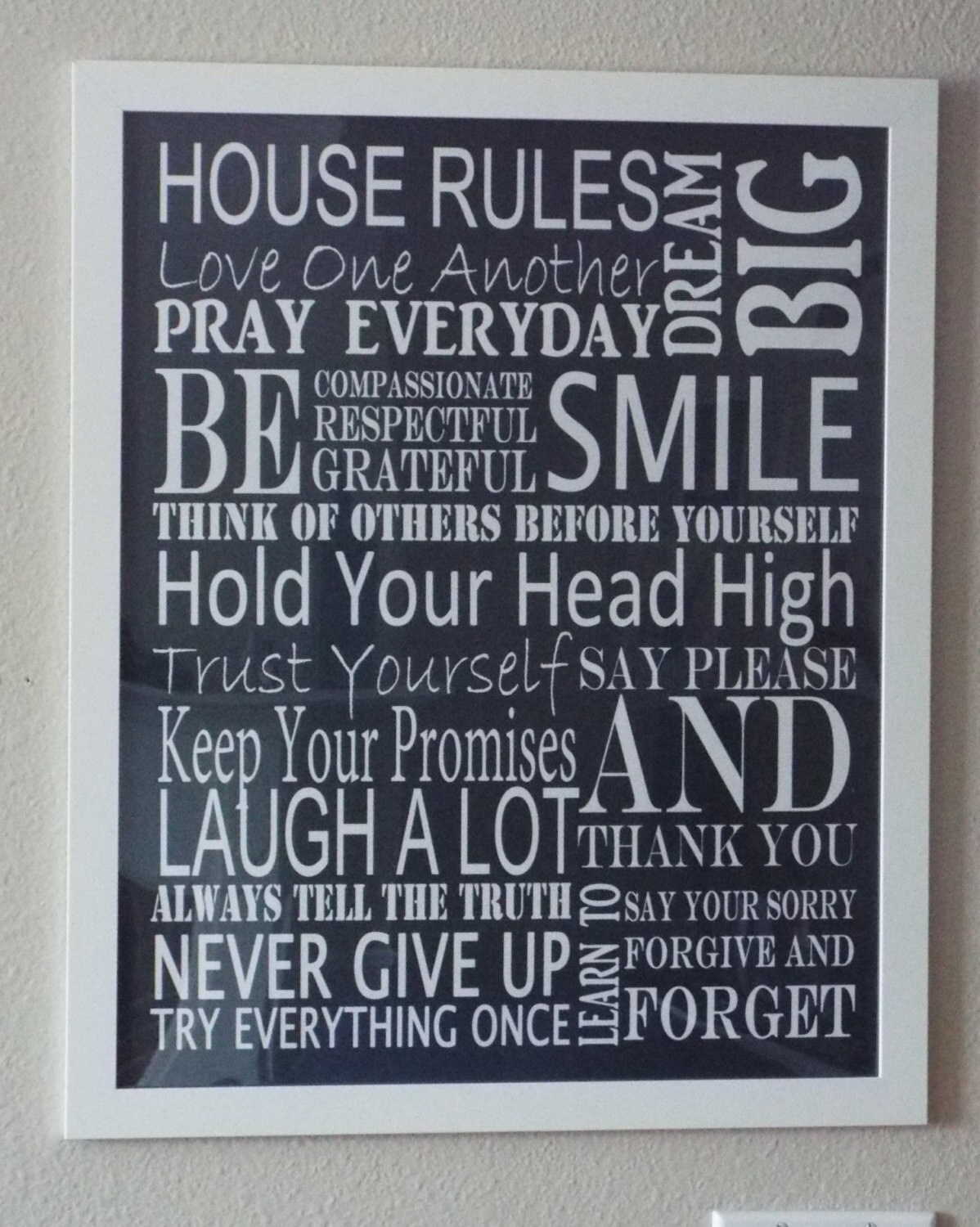 HOUSE RULES wall art printable customizable by size and