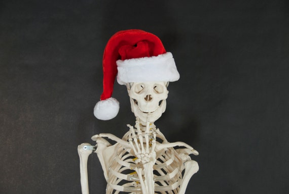 Items similar to Skeleton Santa Photograph, Christmas 