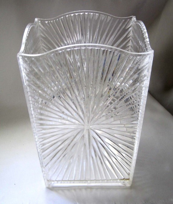 RESERVED FOR FIONA Lucite Waste Basket Trash Can Glam Mid