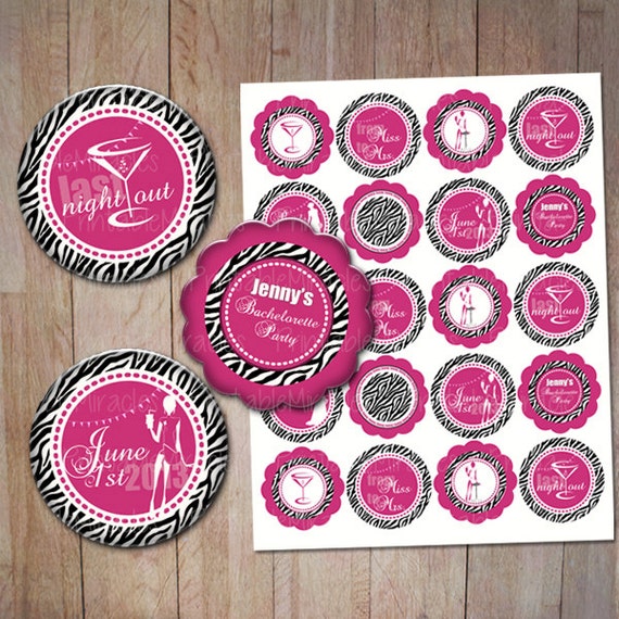 items-similar-to-bachelorette-cupcake-toppers-zebra-hot-pink-printable