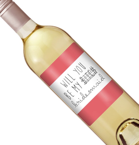 6 - Will You Be My Bridesmaid Wine Label - Wedding Wine Label - Custom Wine Label - Wedding Wine Bottle Label - Wine Labels for Bridesmaids Il_570xn