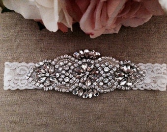 Bridal Garter - Wedding Garter - Lace Garter - Rhinestone Garter - Pearl Garter - Wedding Garter Belt - Keepsake Garter