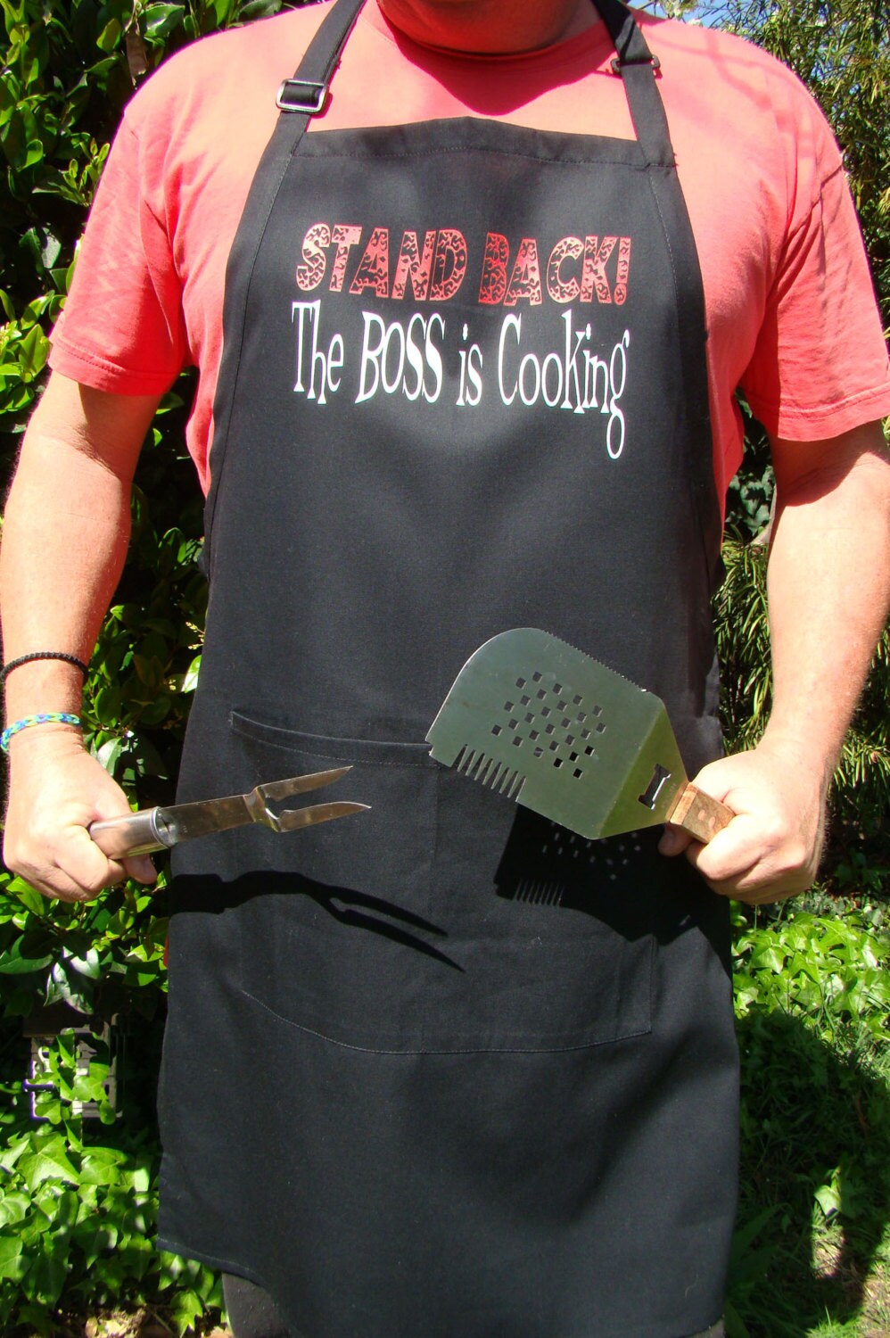 Boss Apron STAND BACK The Boss is Cooking BBQ Apron Dad