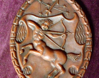 Vintage Sagittarius Wax Wall Hanging