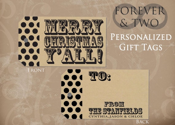 Personalized Gift Tags Christmas gift tags by ForeverAndTwo