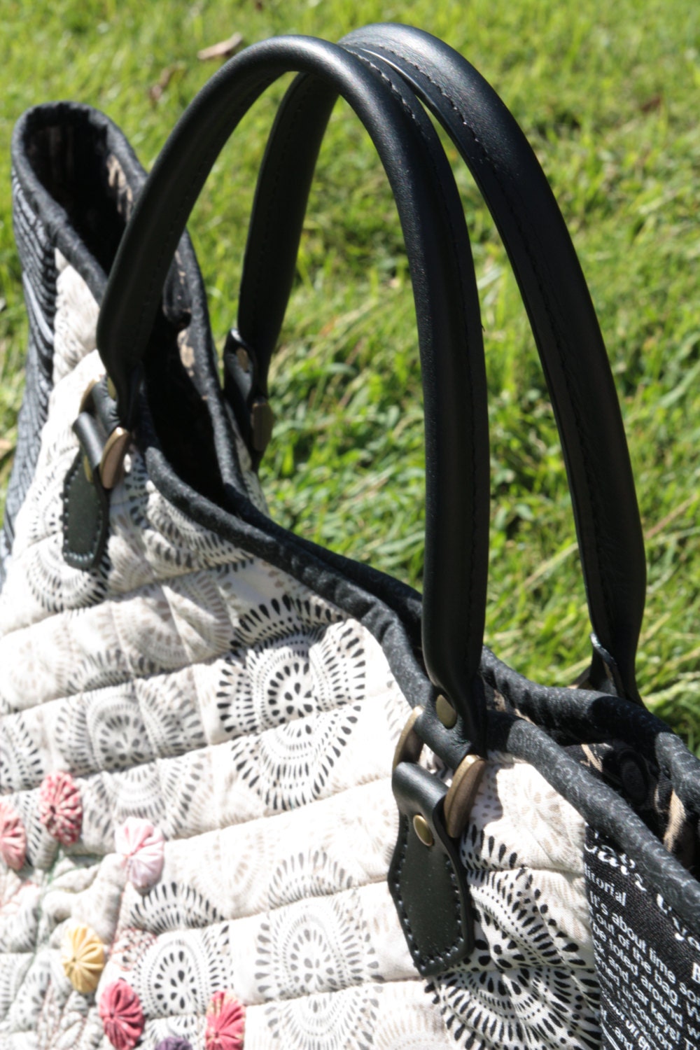 Newspaper tote bagHandmade quilted Bag by Handmadegenie on Etsy