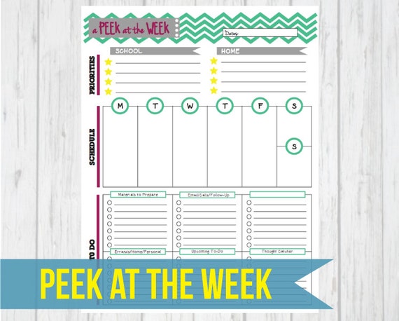 Peek at the Week Customized PDF Printable by MsHouserDesigns