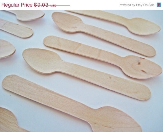 15% off - 100 Natural Wood Small Spoon - perfect for Ice Cream Il_570xn