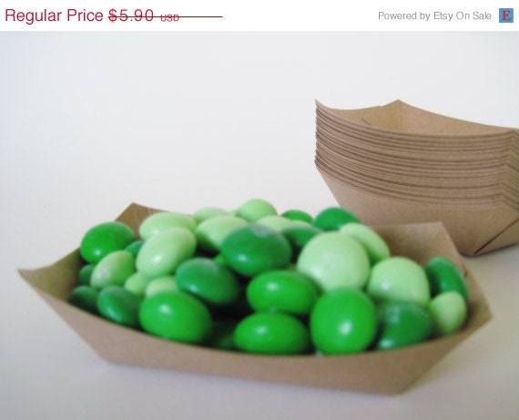 ON SALE - 50 Small Kraft Heavy Paper Food Tray for Parties, Showers or Wedding Il_570xn