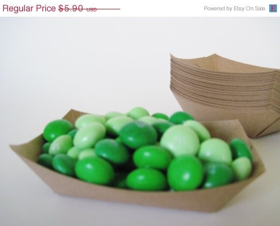 10% off - 50 Small Kraft Heavy Paper Food Tray for Parties, Showers or Wedding Il_570xn