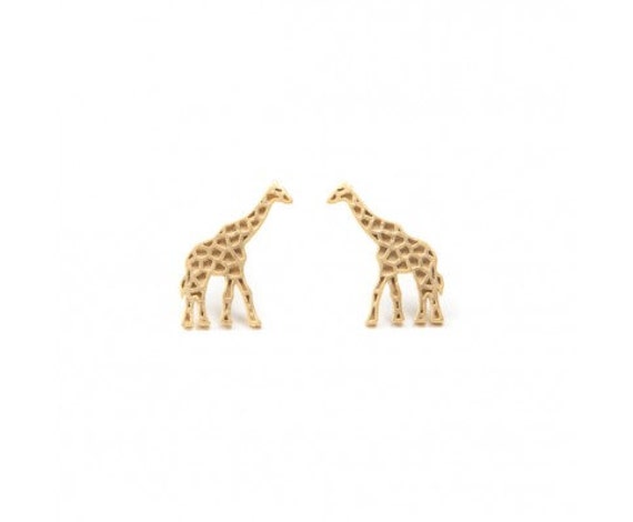 Giraffe Stud earrings in solid gold 9K, 14K, 18K in yellow, white or ...