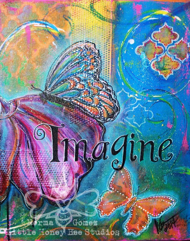 Imagine Art Print Butterfly Art Whimsical Art Inspirational