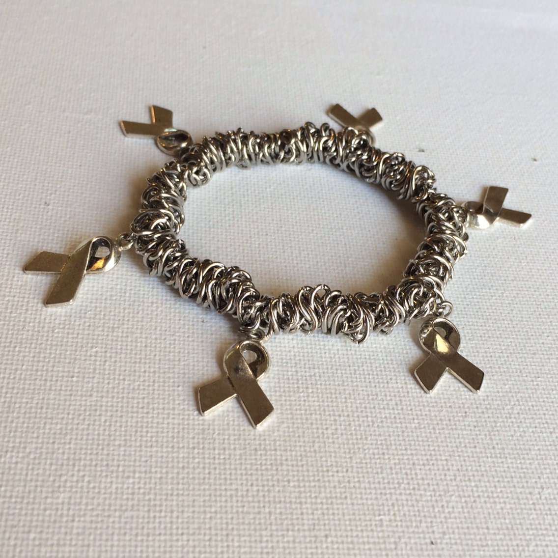 CUSTOM Awareness Ribbon Charm Bracelet by DesignsByMelody on Etsy