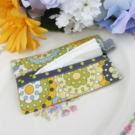 Pocket tissue holder Kleenex case Deco Circles gray