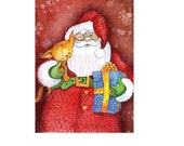 80% OFF Printable Christmas cards DIY instant download - Santa's new friend AMB-617 Il_170x135