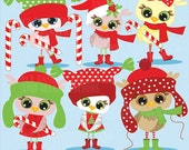 80% OFF Holiday Christmas Owls for clipart and card design, vector graphics, digital clipart, instant download AMB-352 Il_170x135