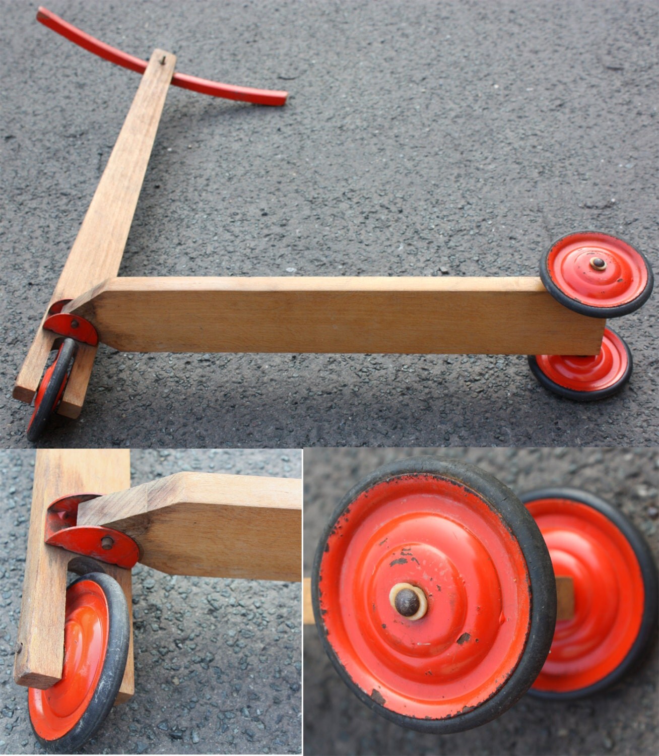 Old wooden scooter / toy vintage / nostalgic prop / Germany