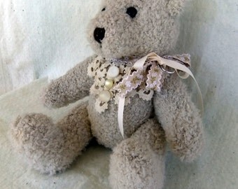 Ring Bearer Bear with Vintage Lace