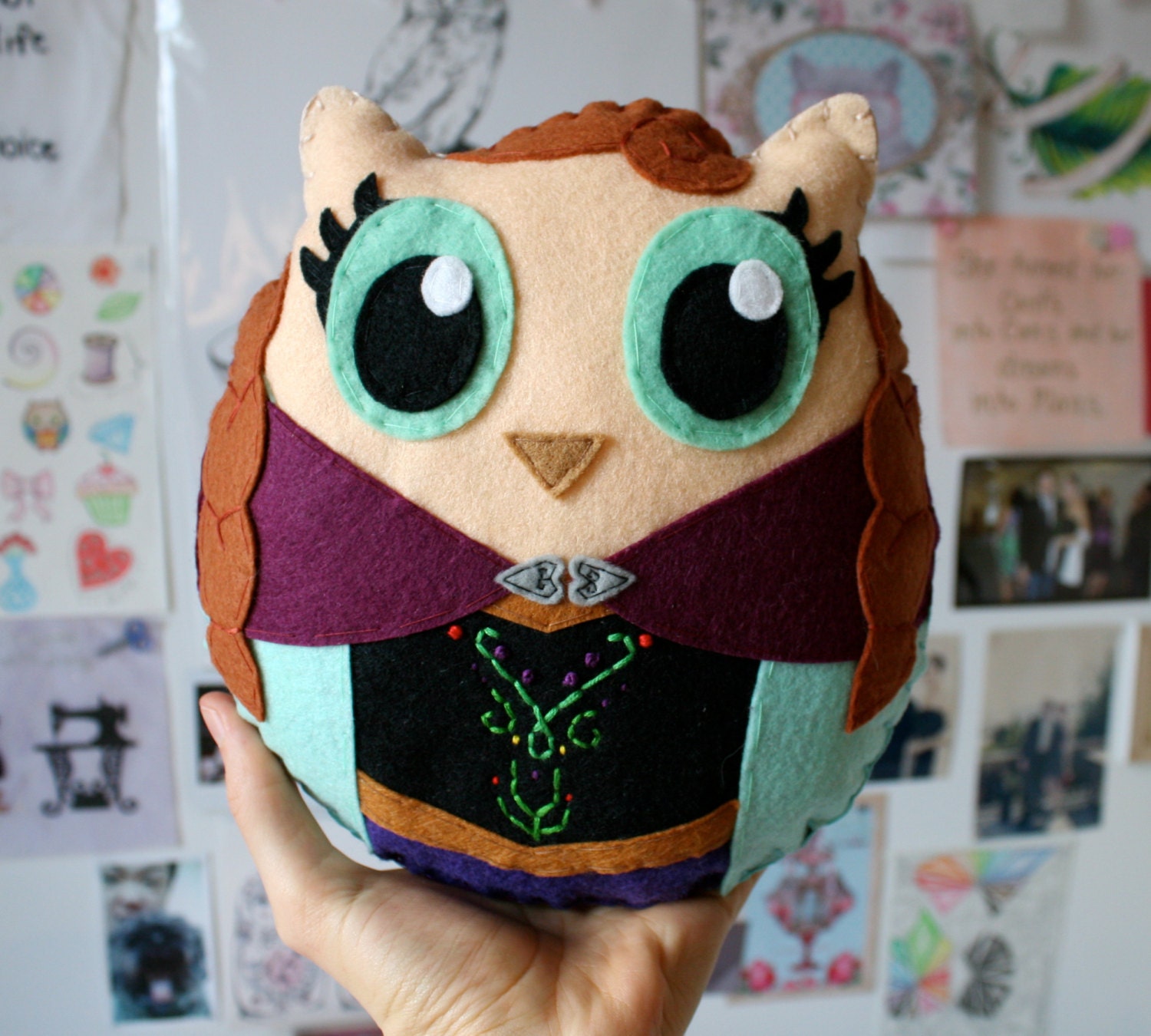 Anna Handmade Felt Owl Plushie Frozen