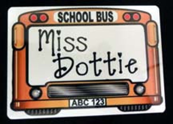 School Bus Driver Name Plates