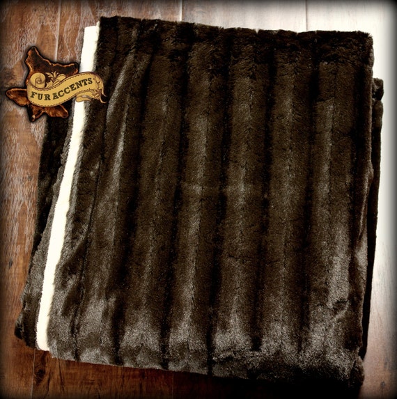 FUR ACCENTS Minky Cuddle Faux Fur Bedspread / Throw Blanket