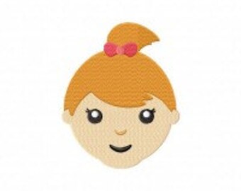 Cute Girl Face Machine Embroidery Design