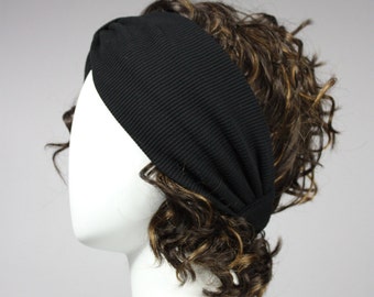 Black Turban, Headband, Stretchy Turban, black headband