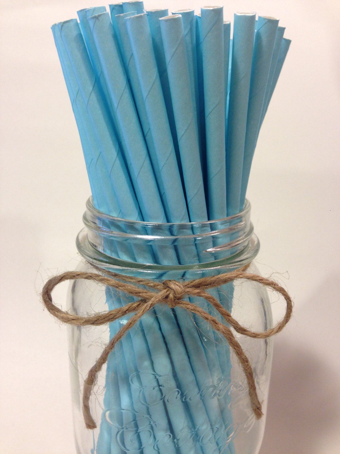 25 Solid Light Blue Paper Straws // baby bridal shower