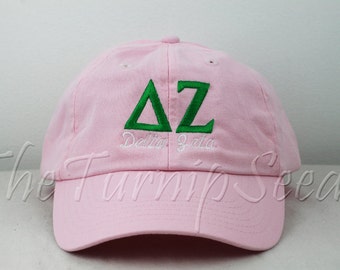 Delta Zeta Sorority Baseball Cap - Custom Color Hat and Embroidery.