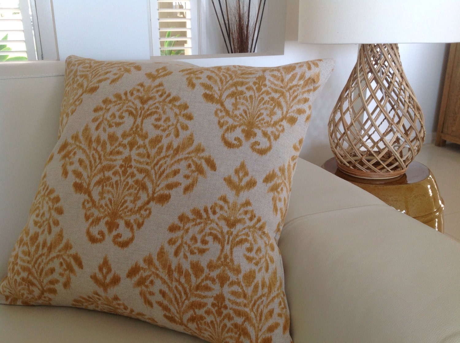 Designer Cushion Cover Modern Pillows Honey Cushions Mustard